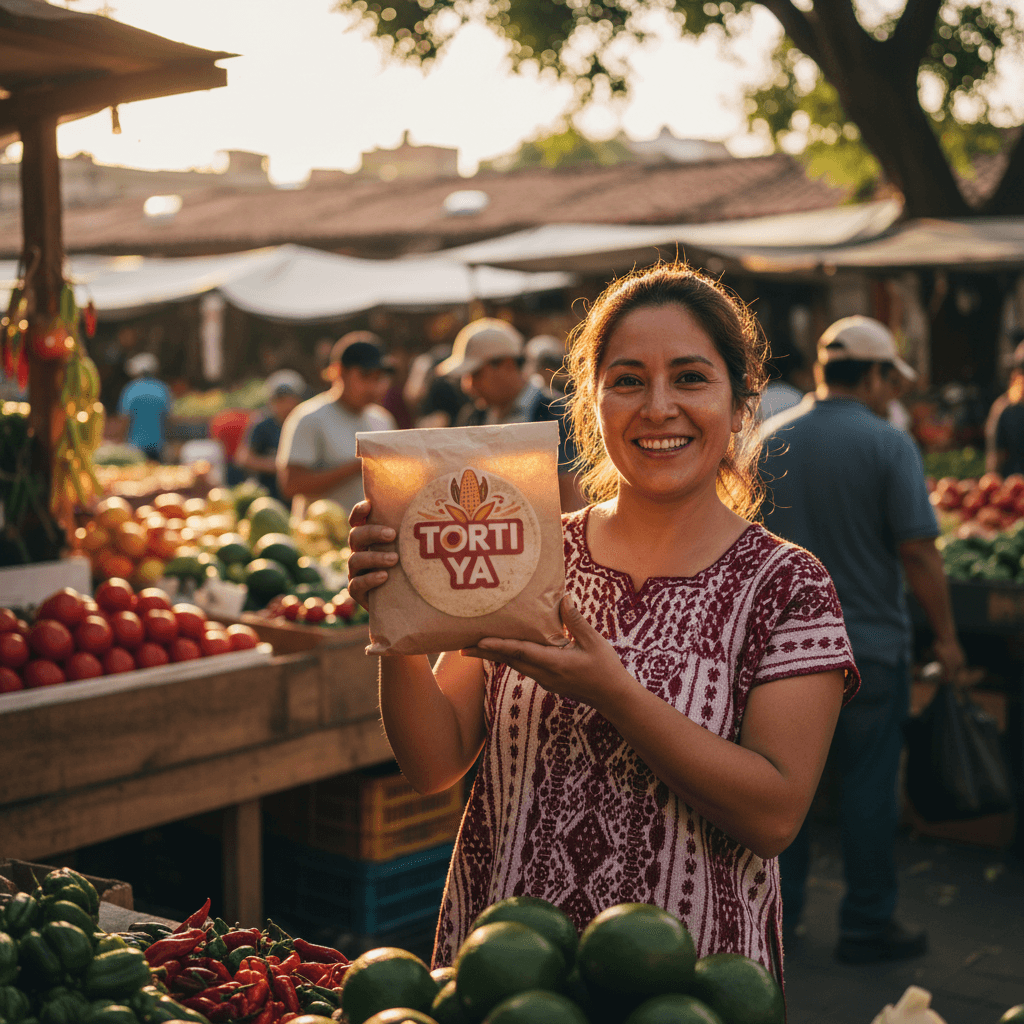 Satisfied Torti Ya customer with fresh tortillas